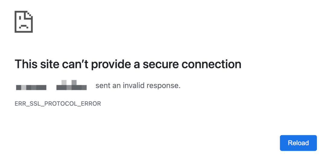 Chrome 提示 ERR_SSL_PROTOCOL_ERROR