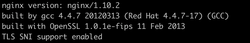 nginx -V 显示依赖的 OpenSSL 版本